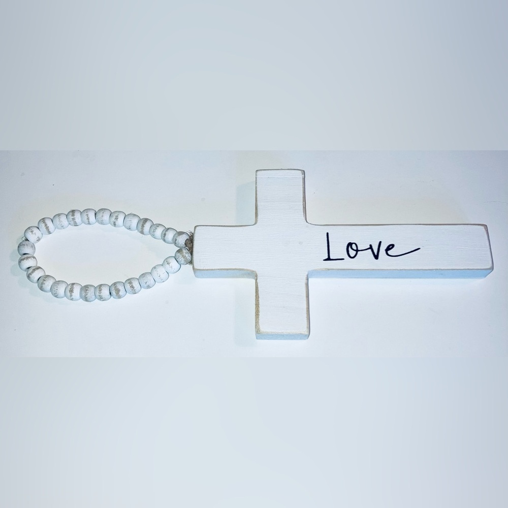 Kirklands Beaded Wood Cross - NEW!